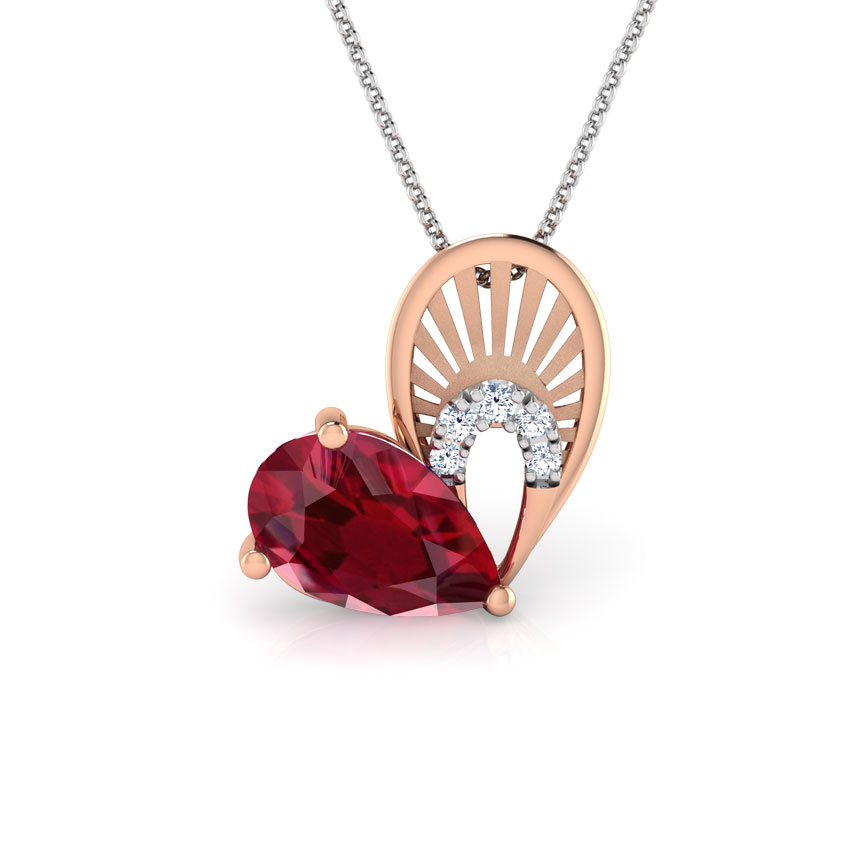 Diamond,Gemstone Pendants 18 Karat Rose Gold Esme Hug Me Gemstone Pendant