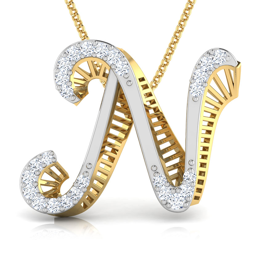 Kerry Alphabet N Diamond Pendant