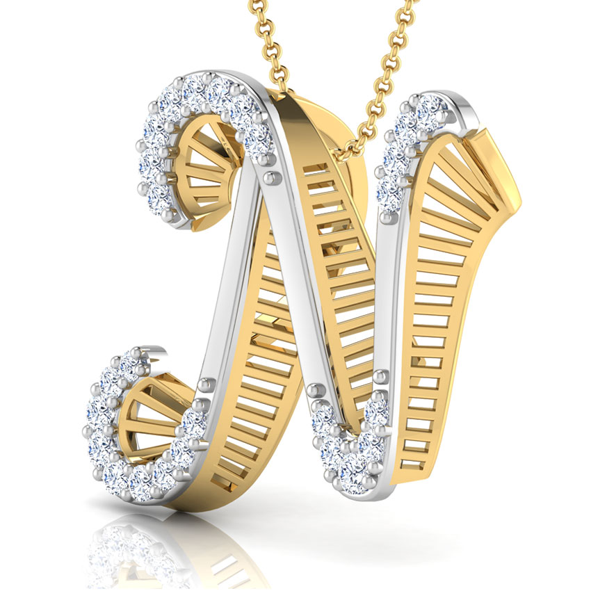 Kerry Alphabet N Diamond Pendant