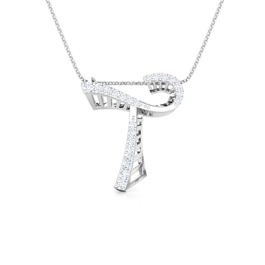 Erin Alphabet T Diamond Pendant