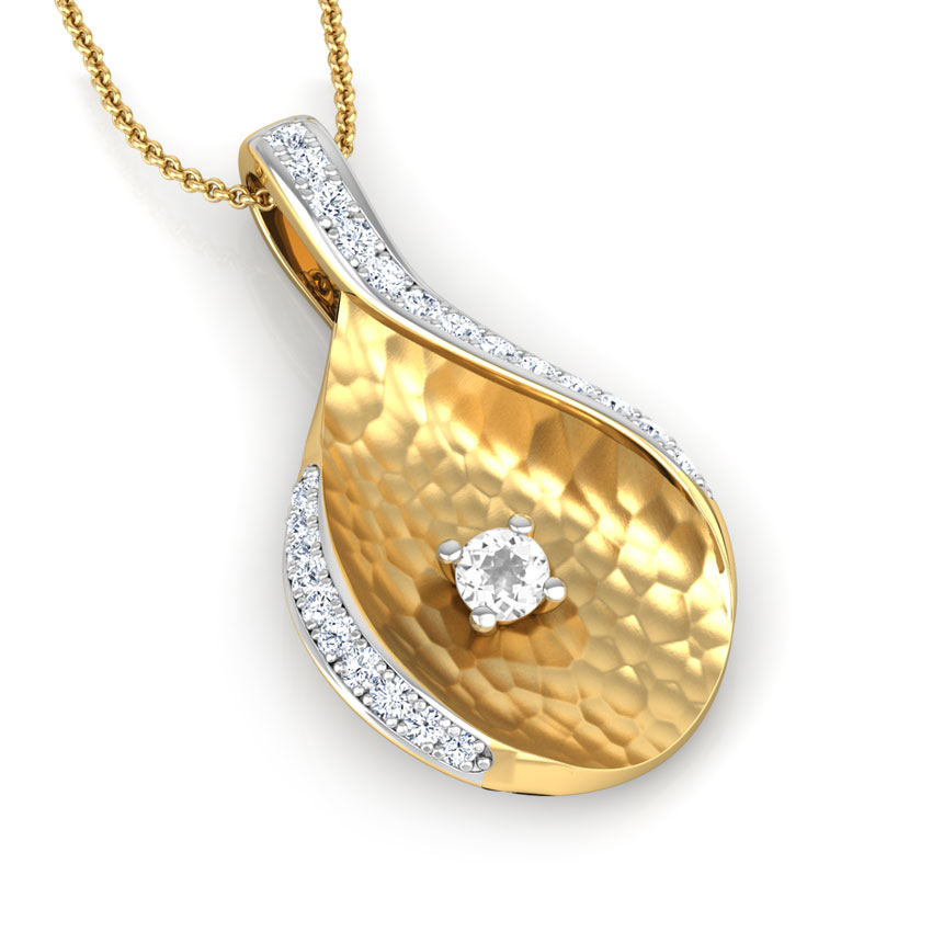 Isa Hammered Gemstone Pendant