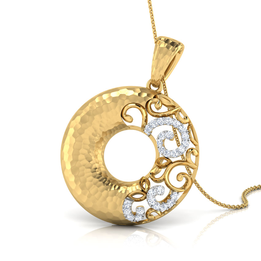 Cora Hammered Rose Gold Pendant