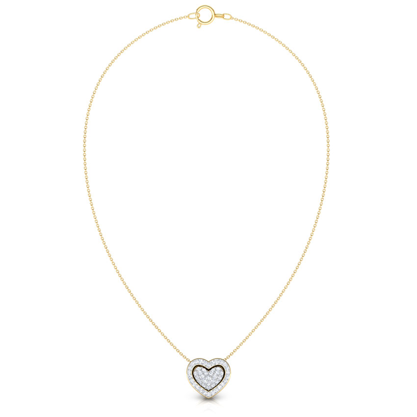 Diamond Pendants 18 Karat Yellow Gold Tyra Heart Ripple 3 in 1 Pendant