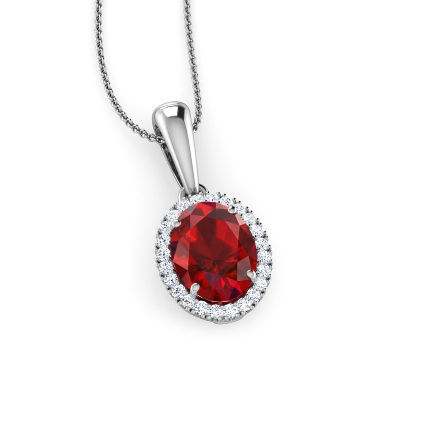 Galana Halo Gemstone Pendant