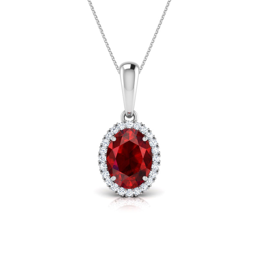 Galana Halo Gemstone Pendant