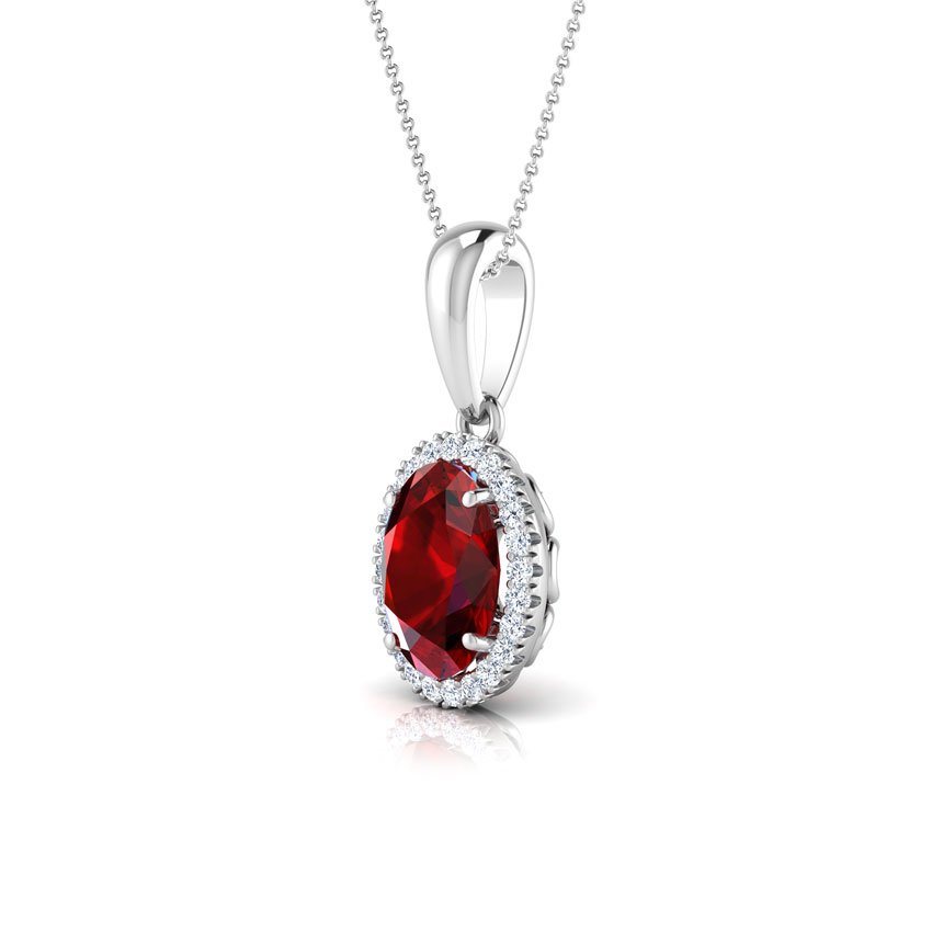 Galana Halo Gemstone Pendant