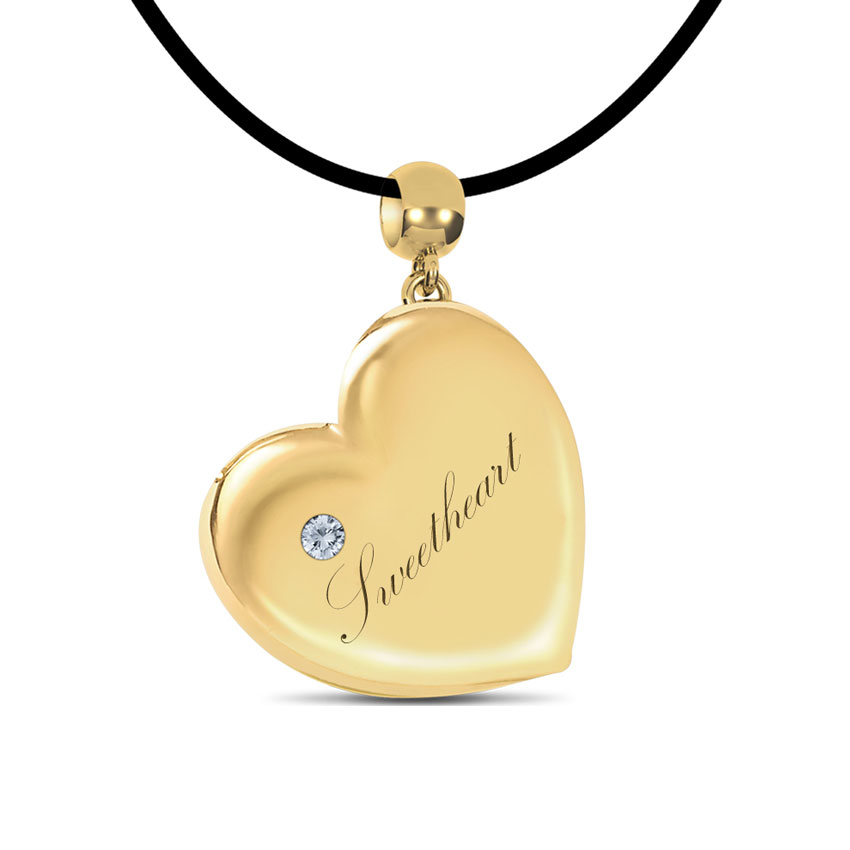Engraved Balloon Heart Pendant