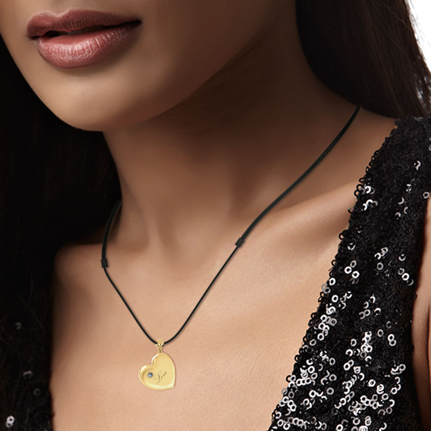 Engraved Balloon Heart Pendant