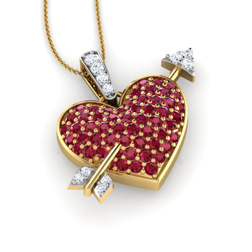 Arrow and Heart Gemstone Pendant