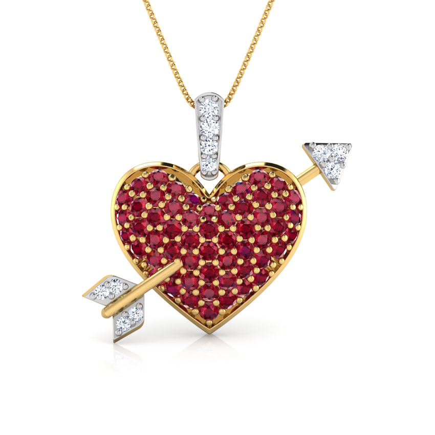 Arrow and Heart Gemstone Pendant