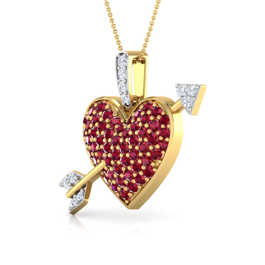 Arrow and Heart Gemstone Pendant
