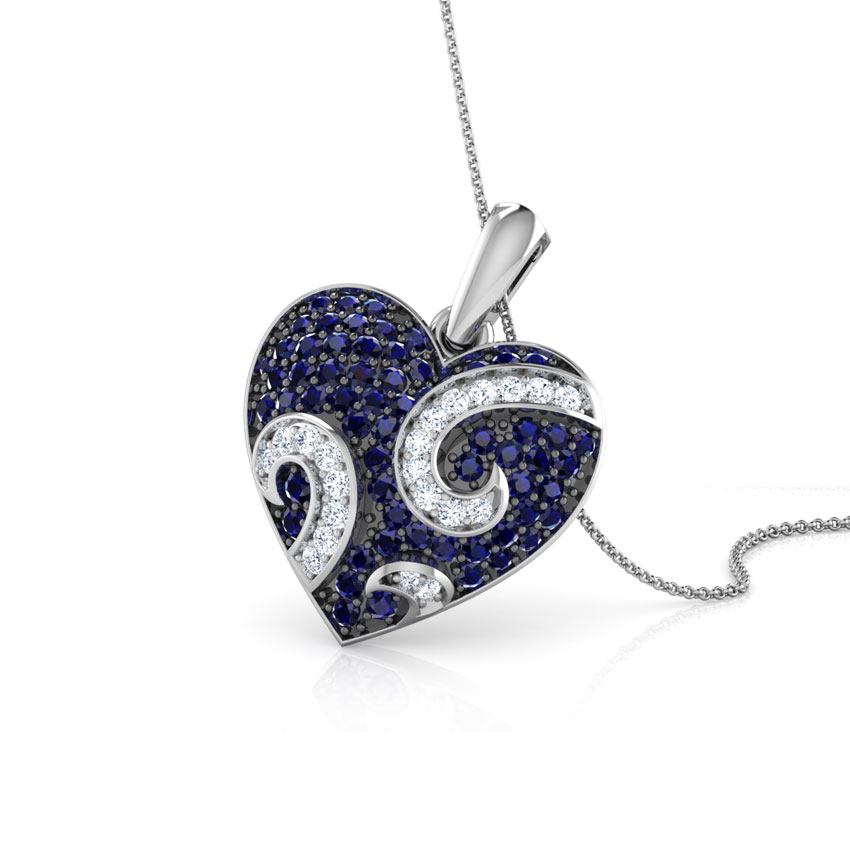 Sparkling Spiral Heart Pendant
