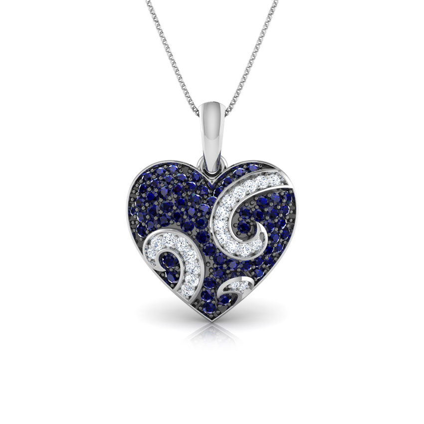 Sparkling Spiral Heart Gemstone Pendant