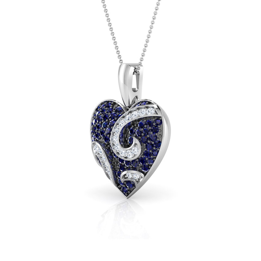 Sparkling Spiral Heart Gemstone Pendant