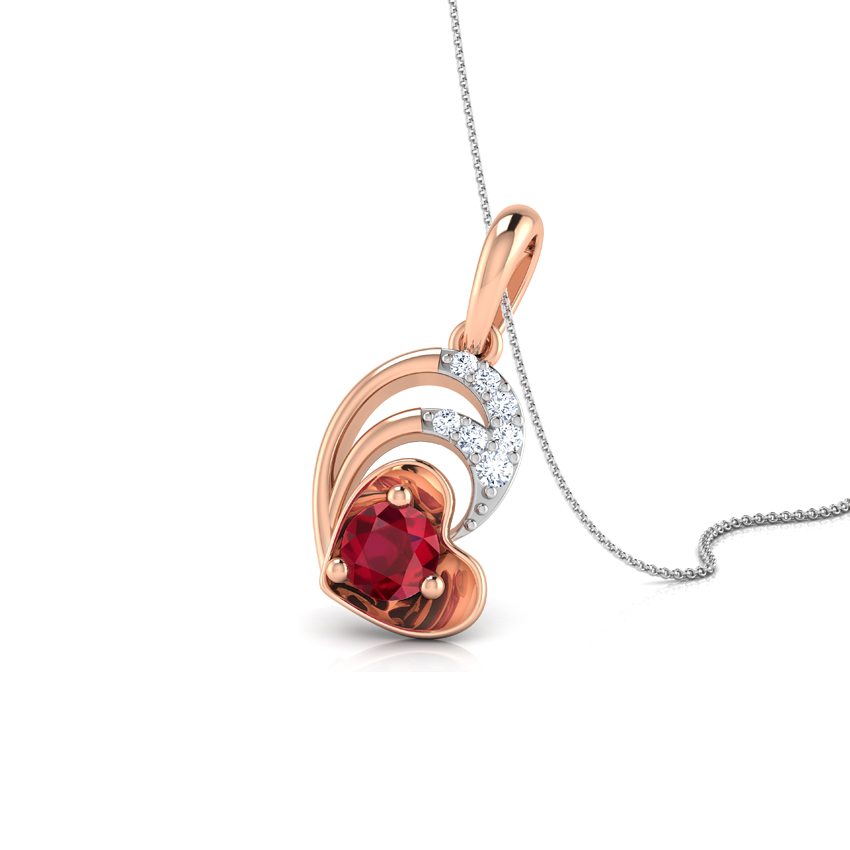 Charming Ruby Heart Pendant
