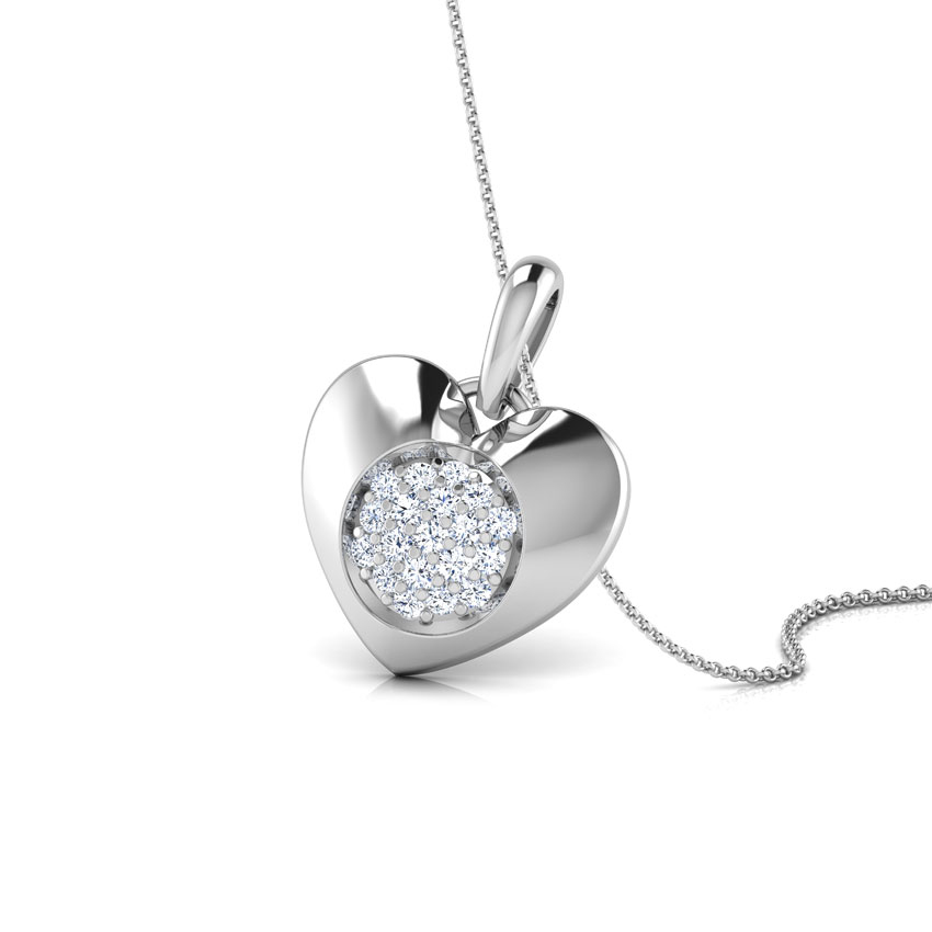 Cluster in Heart Stud Pendant