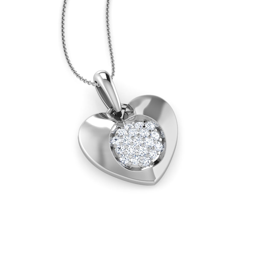 Cluster in Heart Diamond Pendant