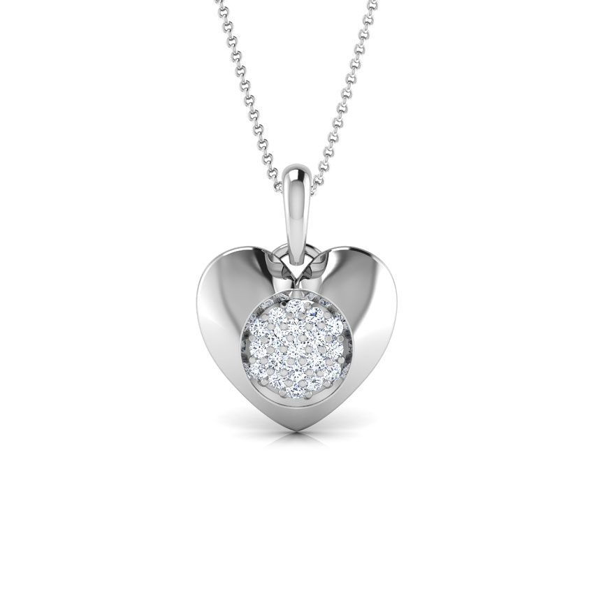 Cluster in Heart Diamond Pendant