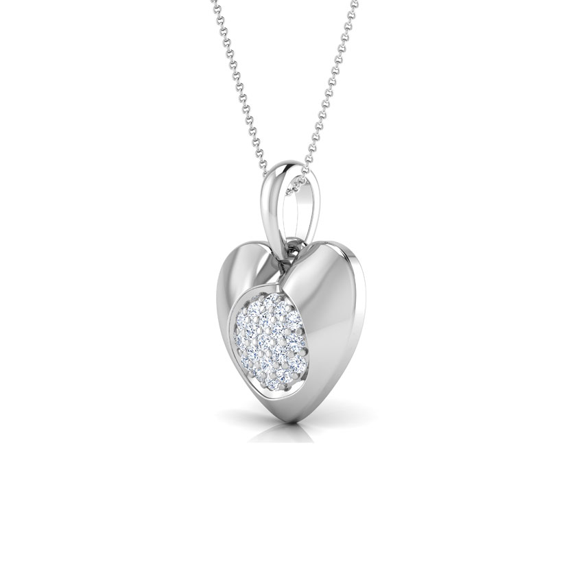 Cluster in Heart Diamond Pendant