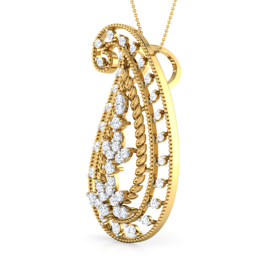 Deco Diamond Paisley Pendant