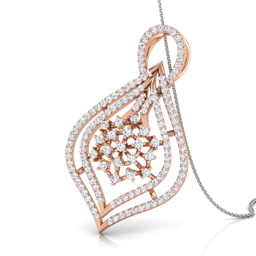 Cluster in Drop Diamond Pendant