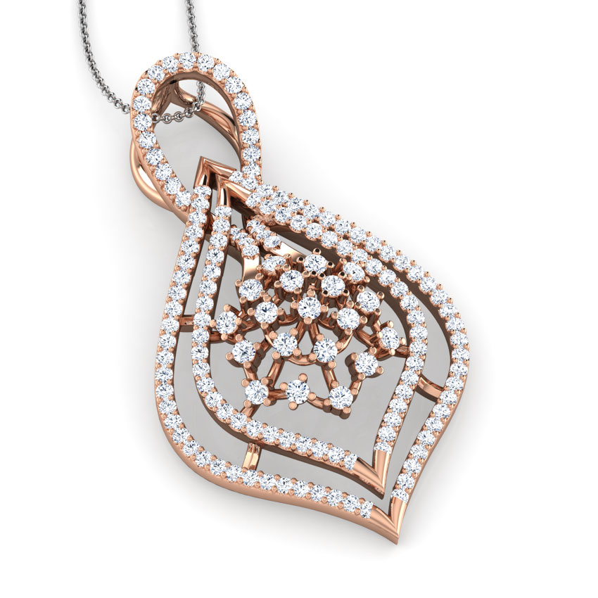 Cluster in Drop Diamond Pendant