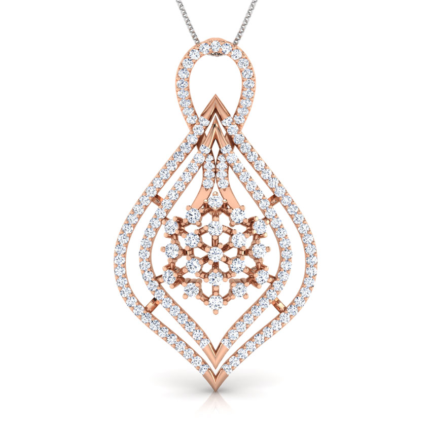 Cluster in Drop Diamond Pendant