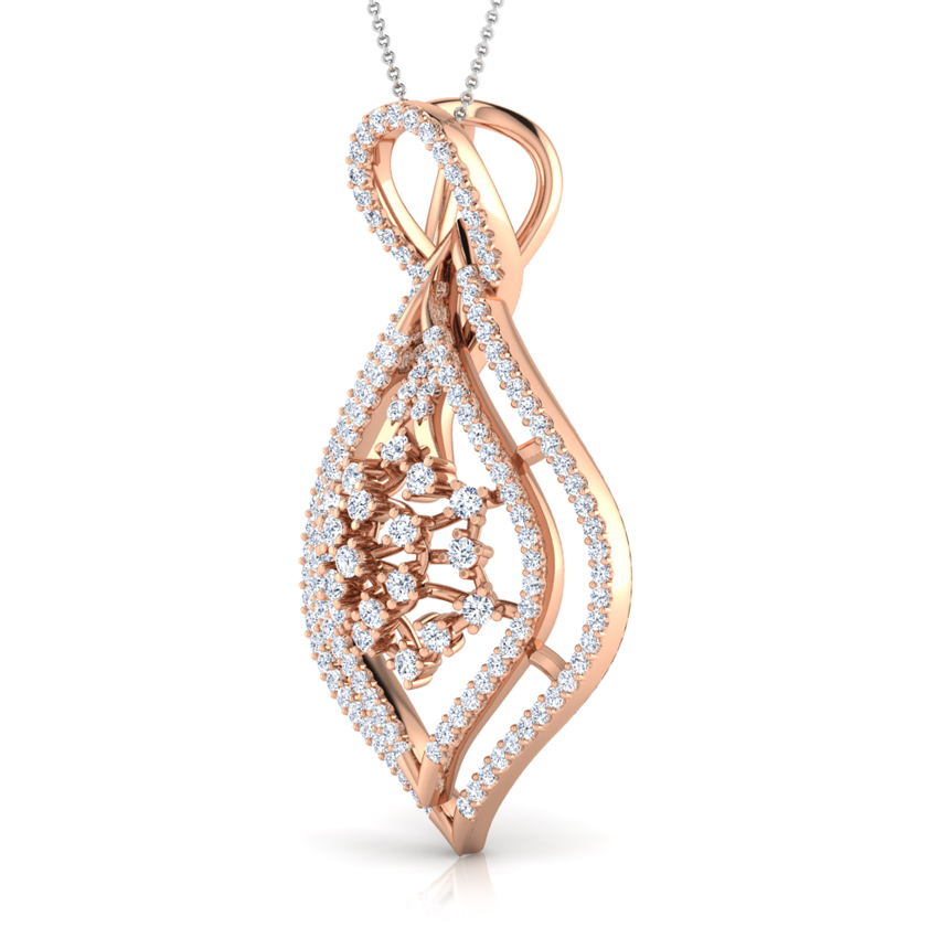 Cluster in Drop Diamond Pendant