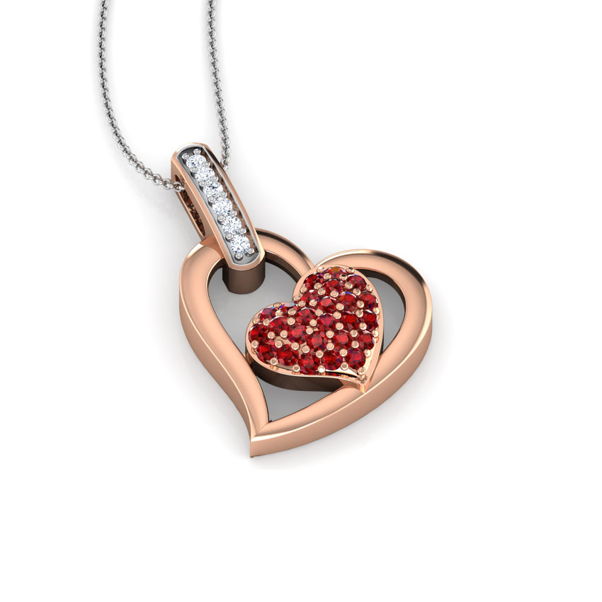 Heart in Heart Gemstone Pendant Heart in Heart Gemstone Pendant