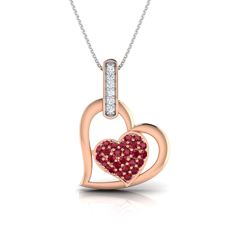 Heart in Heart Gemstone Pendant Heart in Heart Gemstone Pendant
