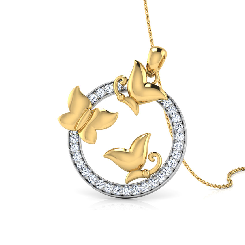 Candid Tri Butterfly Pendant