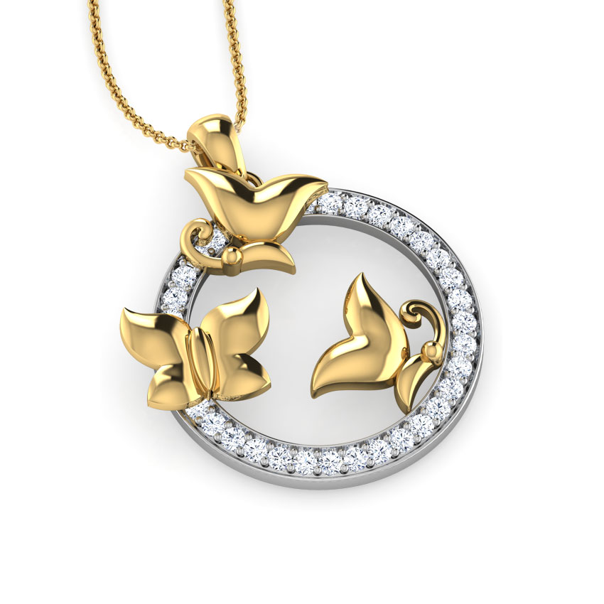 Candid Tri Butterfly Diamond Pendant Candid Tri Butterfly Diamond Pendant