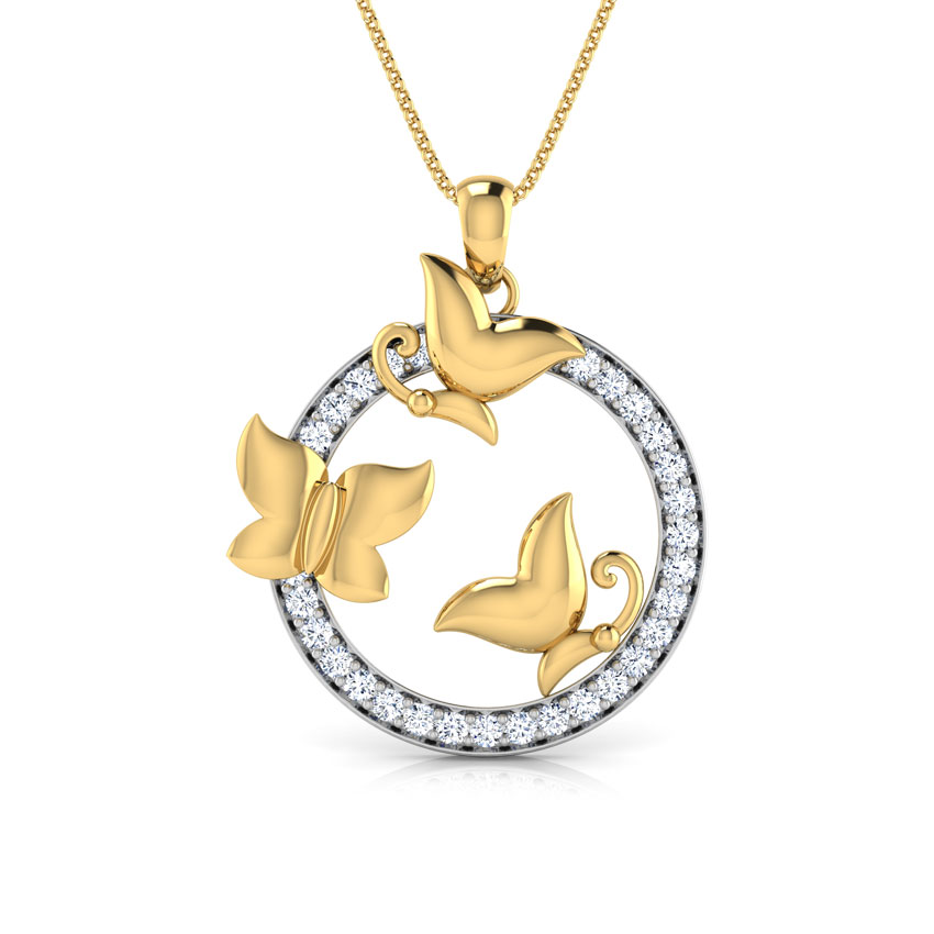Candid Tri Butterfly Diamond Pendant Candid Tri Butterfly Diamond Pendant
