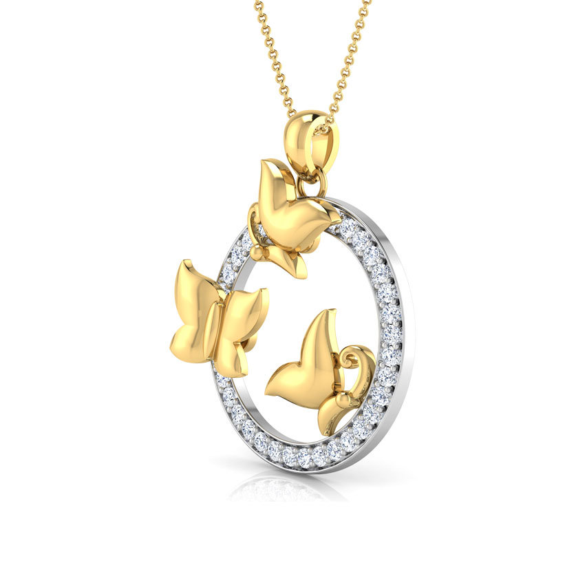 Candid Tri Butterfly Diamond Pendant Candid Tri Butterfly Diamond Pendant