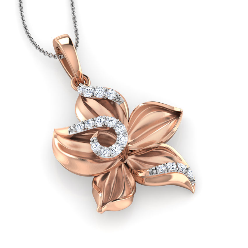 Crocus Flower Diamond Pendant