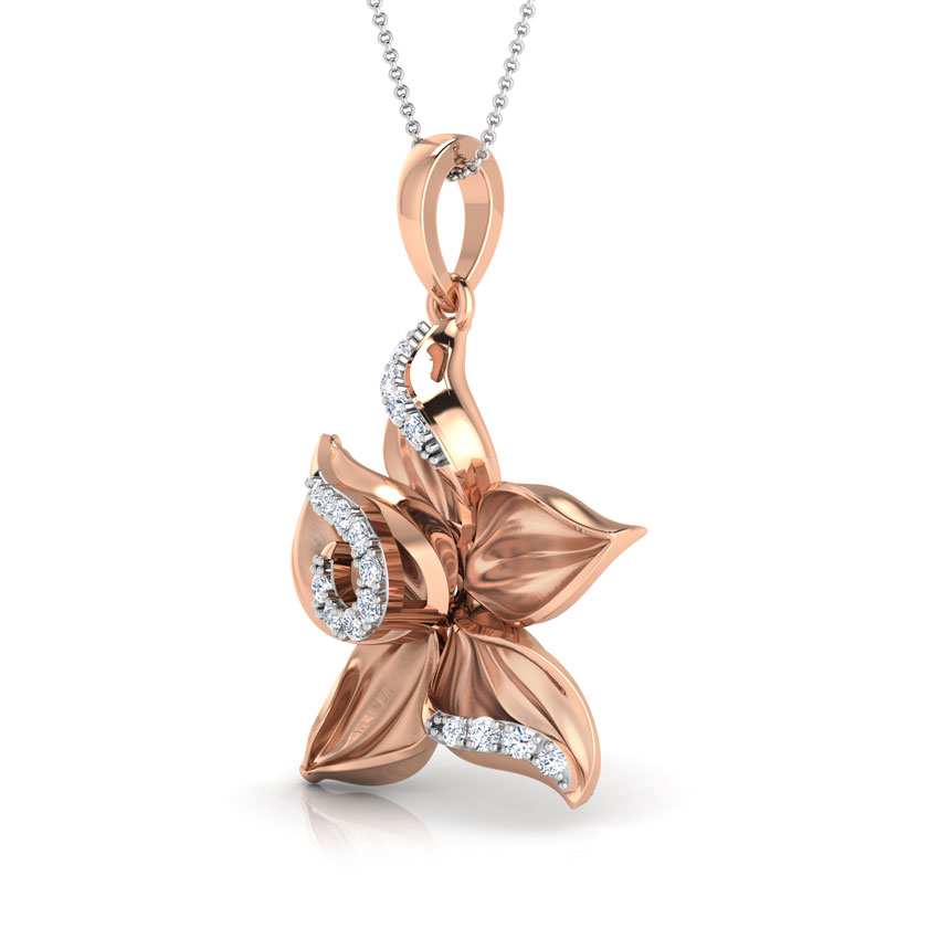 Crocus Flower Diamond Pendant