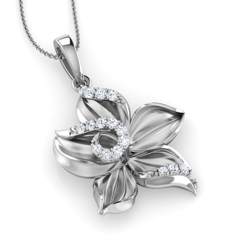 Crocus Flower Diamond Pendant Crocus Flower Diamond Pendant