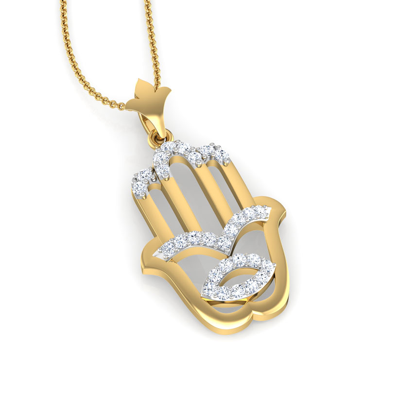 Hamsa Hand Diamond Pendant