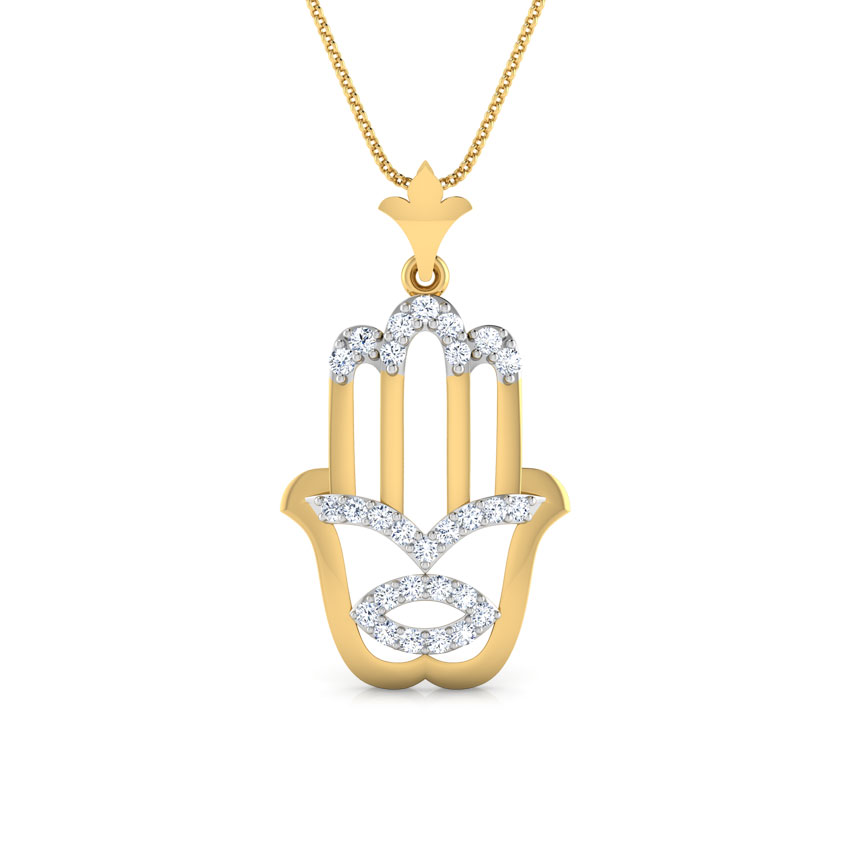 Hamsa Hand Diamond Pendant