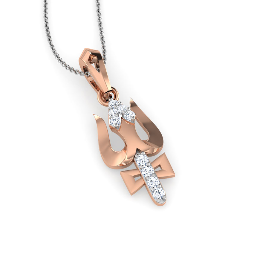 Shiva Trishul Diamond Pendant Shiva Trishul Diamond Pendant