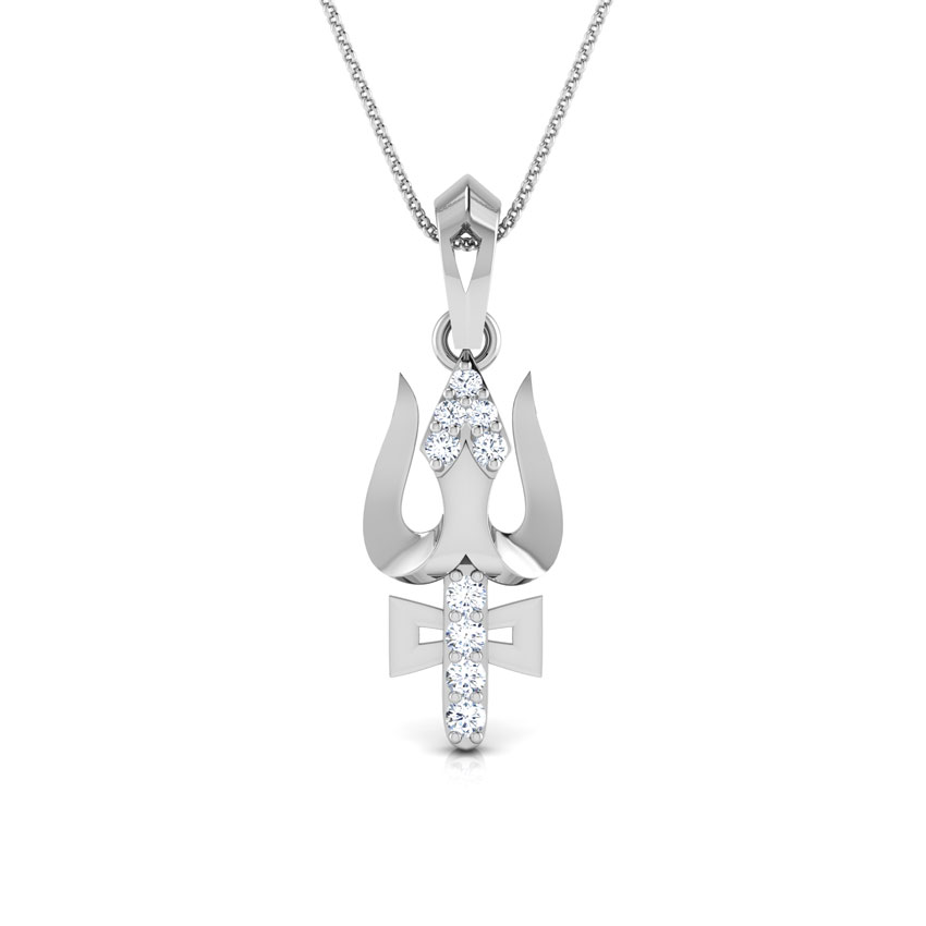 Shiva Trishul Diamond Pendant Shiva Trishul Diamond Pendant