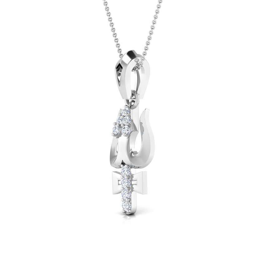 Shiva Trishul Diamond Pendant Shiva Trishul Diamond Pendant
