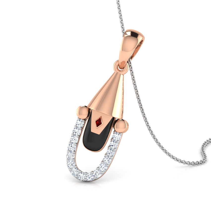 Diamond Pendants 18 Karat Rose Gold God Balaji Diamond Pendant