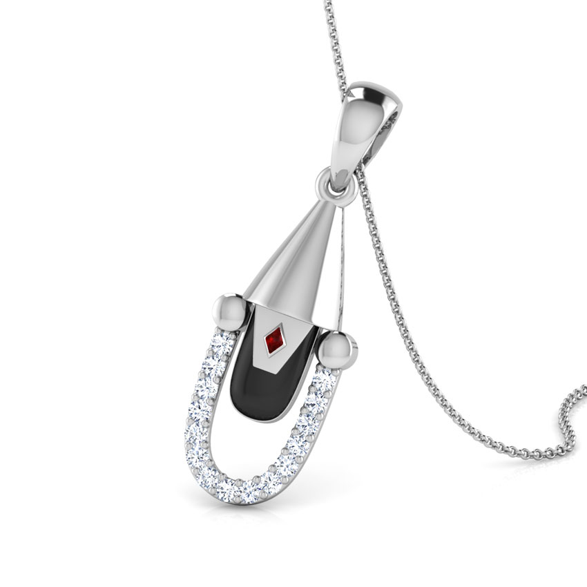 Diamond Pendants 18 Karat White Gold God Balaji Diamond Pendant