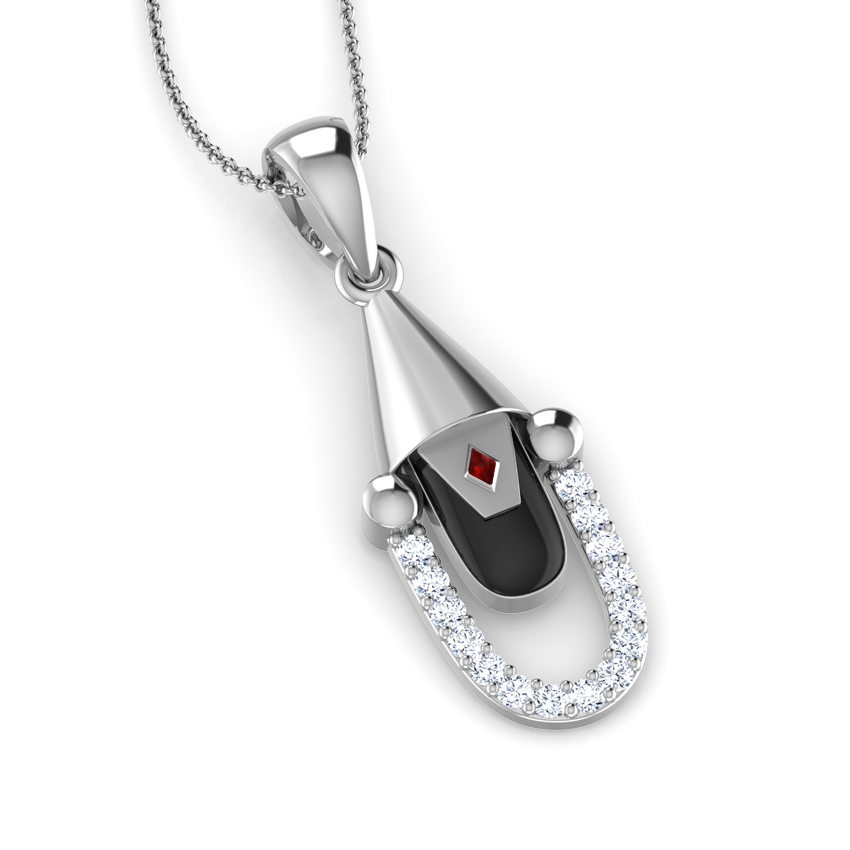 Diamond Pendants 18 Karat White Gold God Balaji Diamond Pendant