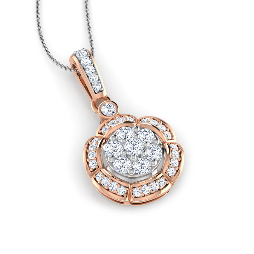 Scallop Cluster Diamond Pendant