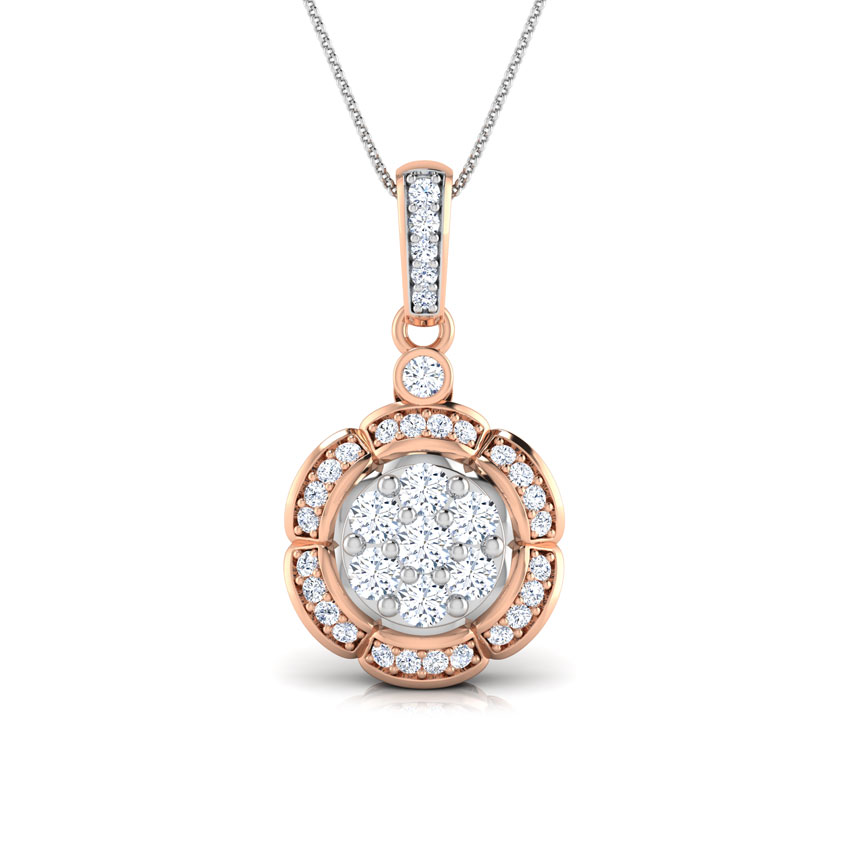 Scallop Cluster Diamond Pendant