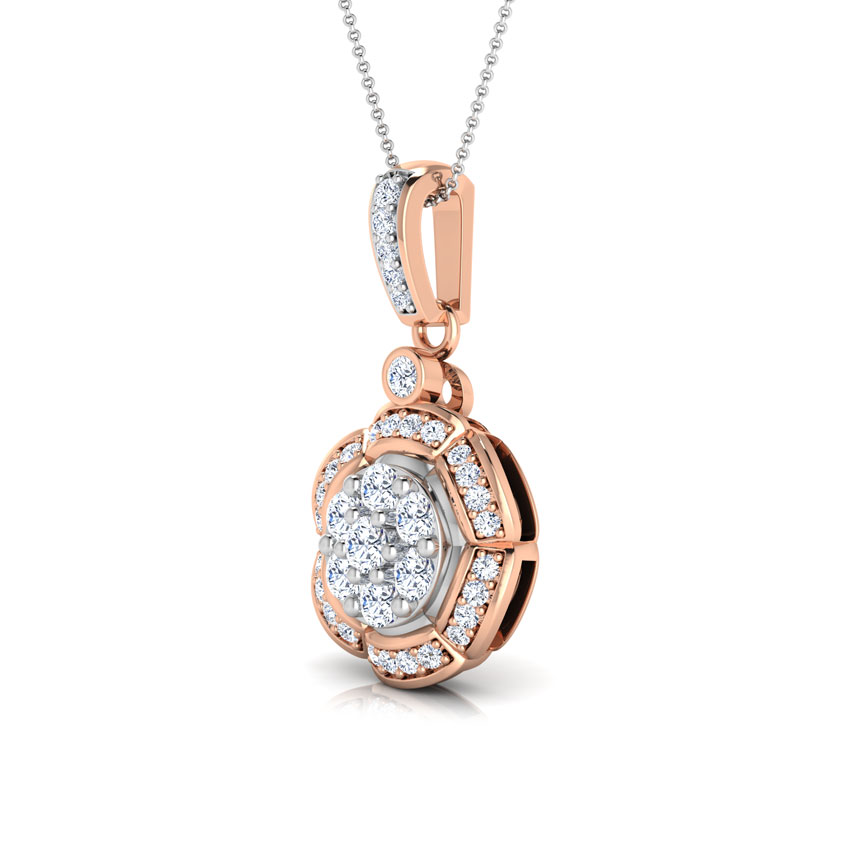 Scallop Cluster Diamond Pendant