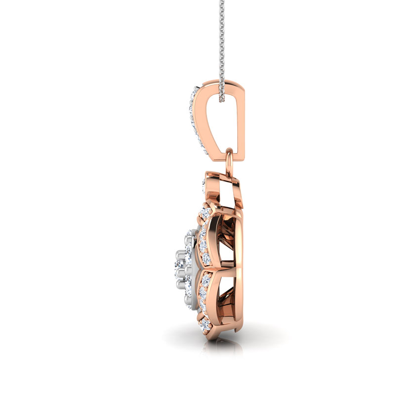 Scallop Cluster Diamond Pendant