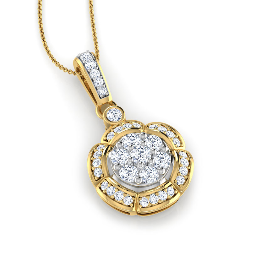 Scallop Cluster Diamond Pendant Scallop Cluster Diamond Pendant